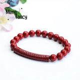Cinnabar Purple Sand Heart Sutra Bracelet Amulets Fine Jewelry