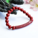 Cinnabar Purple Sand Heart Sutra Bracelet Amulets Fine Jewelry