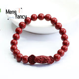 Natural Cinnabar Purple Sand RuYi Pixiu Bracelet Amulets Mascots Fine Jewelry