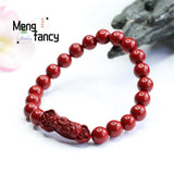 Natural Cinnabar Purple Sand RuYi Pixiu Bracelet Amulets Mascots Fine Jewelry