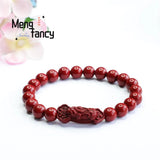 Natural Cinnabar Purple Sand RuYi Pixiu Bracelet Amulets Mascots Fine Jewelry