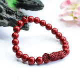 Natural Cinnabar Purple Sand RuYi Pixiu Bracelet Amulets Mascots Fine Jewelry