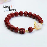 Cinnabar Purple Sand Rabbit Bracelet Amulet Jewelry Gift
