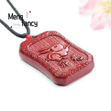 Cinnabar Purple Sand Rabbit Pendant Amulet Jewelry