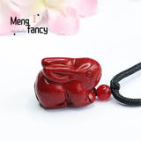 Cinnabar Purple Sand Zodiac Rabbit Pendant Amulet Jewelry Gift