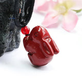 Cinnabar Purple Sand Zodiac Rabbit Pendant Amulet Jewelry Gift