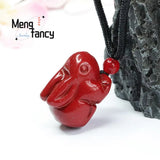 Cinnabar Purple Sand Zodiac Rabbit Pendant Amulet Jewelry Gift