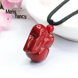 Cinnabar Purple Sand Zodiac Rabbit Pendant Amulet Jewelry Gift
