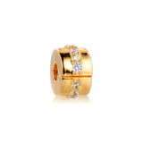925 Sterling Silver Shine Path Clip Beads Charm for Necklaces Bracelets