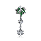 925 Sterling Silver Sparkling Leaves Bead for Bracelets