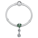 925 Sterling Silver Sparkling Leaves Bead for Bracelets