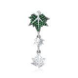 925 Sterling Silver Sparkling Leaves Bead for Bracelets