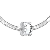 925 Silver Beaded Heart Clip Charms for Europe Bracelets Necklaces