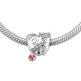 925 Sterling Silver Chained Heart Beads Charm for European Bracelets Necklaces