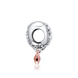 925 Sterling Silver Chained Heart Beads Charm for European Bracelets Necklaces