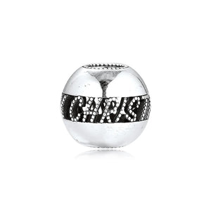 925 Sterling Silver Merry Christmas Beads for Europe Bracelets and Necklaces