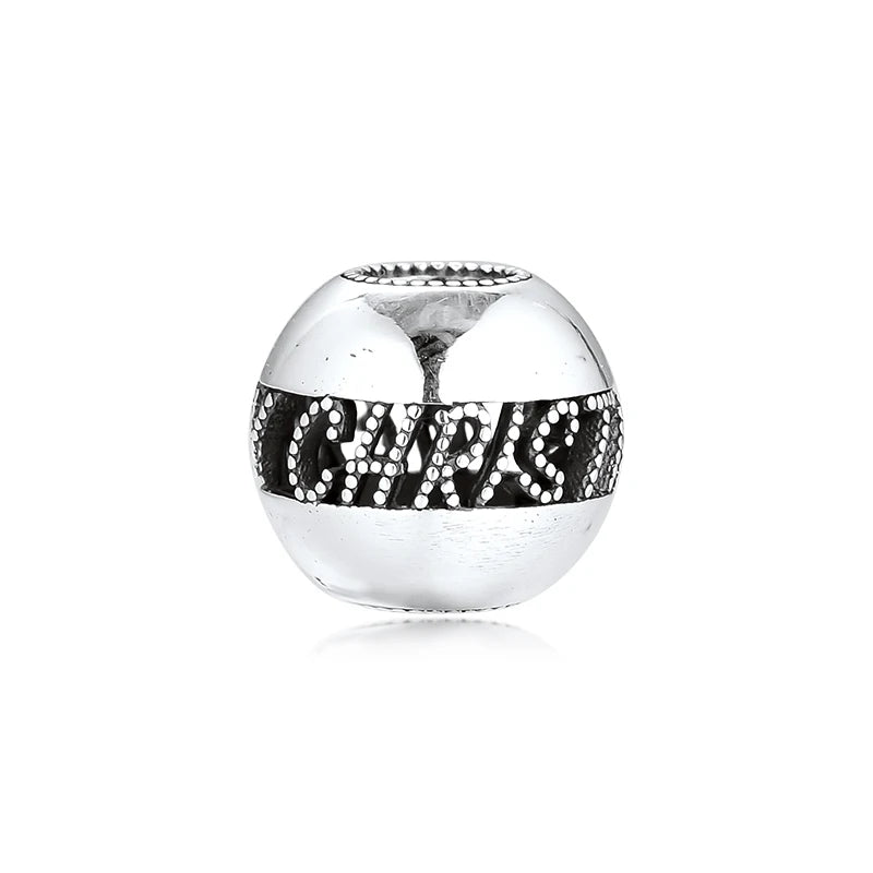 925 Sterling Silver Merry Christmas Beads for Europe Bracelets and Necklaces
