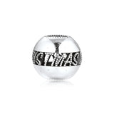 925 Sterling Silver Merry Christmas Beads for Europe Bracelets and Necklaces
