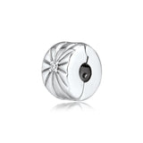 Sunburst Clip Bead 925 Sterling Silver Charm for Bracelets Necklaces