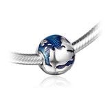 925 Sterling Silver Globe Clip Charm for Necklaces and Bracelets