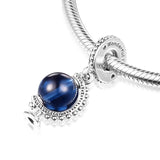 925 Silver Globe Dangle Charm for Jewelry, Women's Necklace Bracelet
