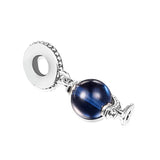 925 Silver Globe Dangle Charm for Jewelry, Women's Necklace Bracelet
