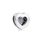 Heart Shape Clip Beads 925 Sterling Silver Jewelry