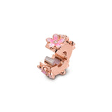 Pink Daisy Spacer Clip Beads - 100% 925 Sterling Silver - Jewelry Gift