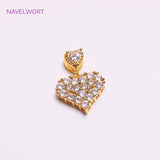 18K Plated Zircon Heart Shape Pendants DIY Jewelry Making