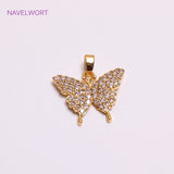 18K Plated Zircon Heart Shape Pendants DIY Jewelry Making