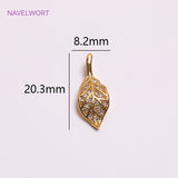 18K Plated Zircon Heart Shape Pendants DIY Jewelry Making