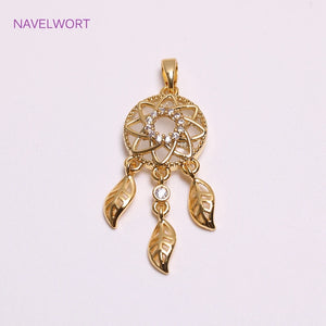 18K Plated Zircon Heart Shape Pendants DIY Jewelry Making