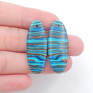 Rainbow Asper Gemstone Earrings for Women, 32x12x3mm