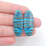 Rainbow Asper Gemstone Earrings for Women, 32x12x3mm