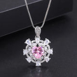 Charms Amethyst Heart Pendant Necklace for Women Crystals Vintage Jewelry