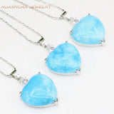 Heart Drop Pendant Jades Stone Necklace Stainless Steel 22x31mm B3348