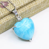 Heart Shape Drop Stone Pendant Natural Jades Necklace
