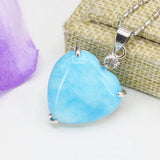Heart Shape Drop Stone Pendant Natural Jades Necklace