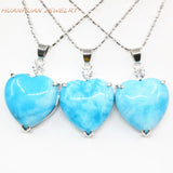 Heart Shape Drop Stone Pendant Natural Jades Necklace