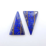 Lapis Lazuli Tiger-Eye Intarsia Earrings Bead Set