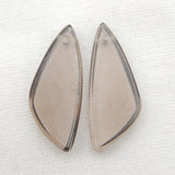 Natural Smoky Quartz Hand Cut Earrings Beads 25x10x3mm