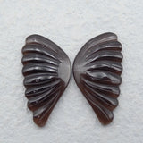 Natural Smoky Quartz Hand Cutting Earrings Beads 35x19x5mm