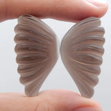 Natural Smoky Quartz Hand Cutting Earrings Beads 35x19x5mm