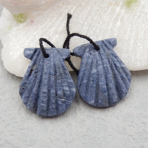 Natural Coral Shell Earrings 21x16x4mm