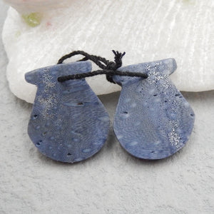 Natural Coral Shell Earrings 21x16x4mm