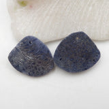 Natural Coral Shell Earrings 22x19x5mm