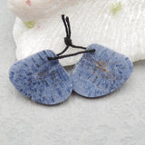 Natural Coral Shell Shape Earrings Pairs 25x20x4mm