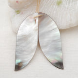 Hand-Cut Natural Shell Leaf Earrings 51x17x2mm