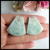 Aquamarine Moon Stone Charms Jewelry Beads 31x29x3mm