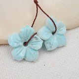 Larimar Flower Stone Bead Sets for Earring Making